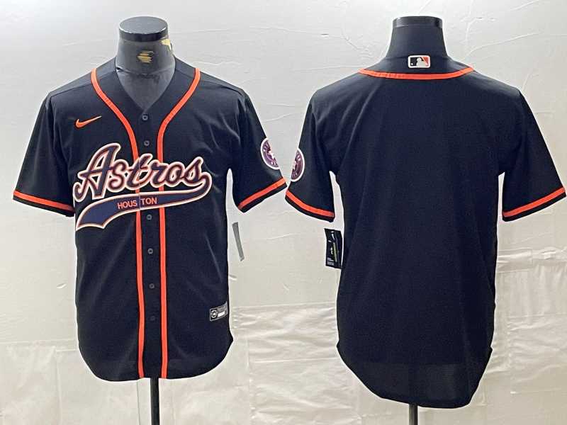 Mens Houston Astros Blank Black With Patch Cool Base Stitched Baseball Jersey->houston astros->MLB Jersey
